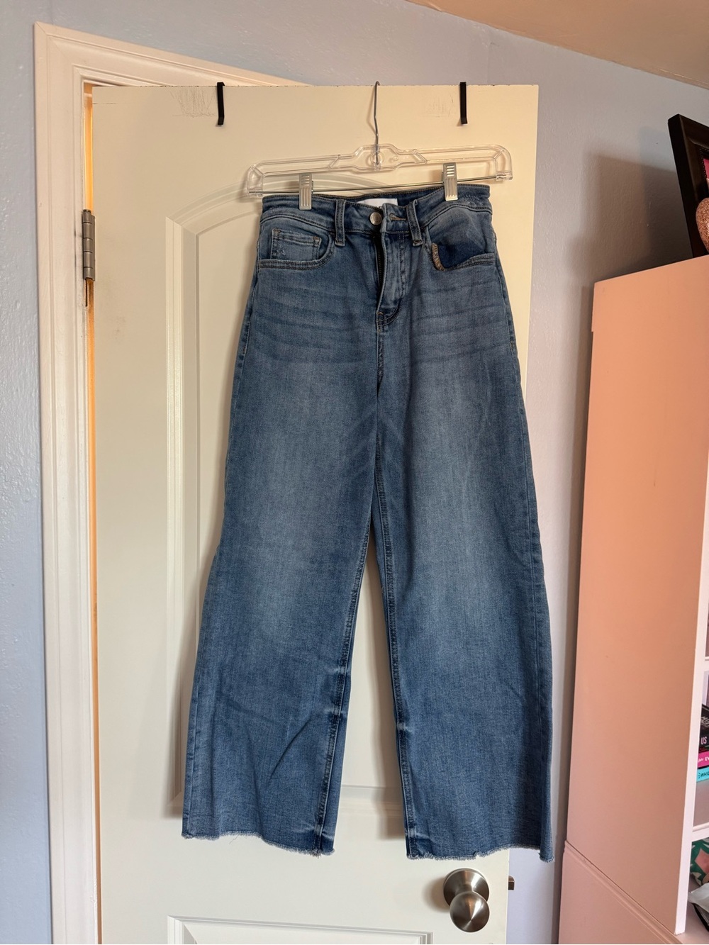 High-Rise Wide Leg Jeans — Medium Blue